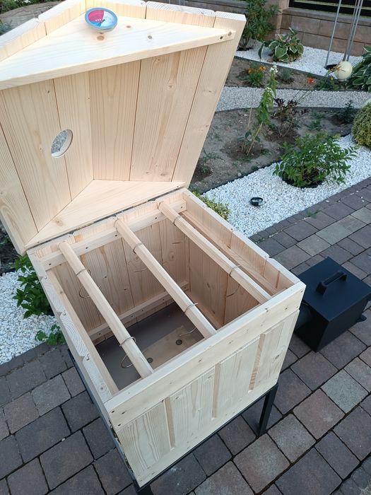 Wędzarnia ogrodowa, domowa, drewniana, wędzarnik, wędzok - zestaw