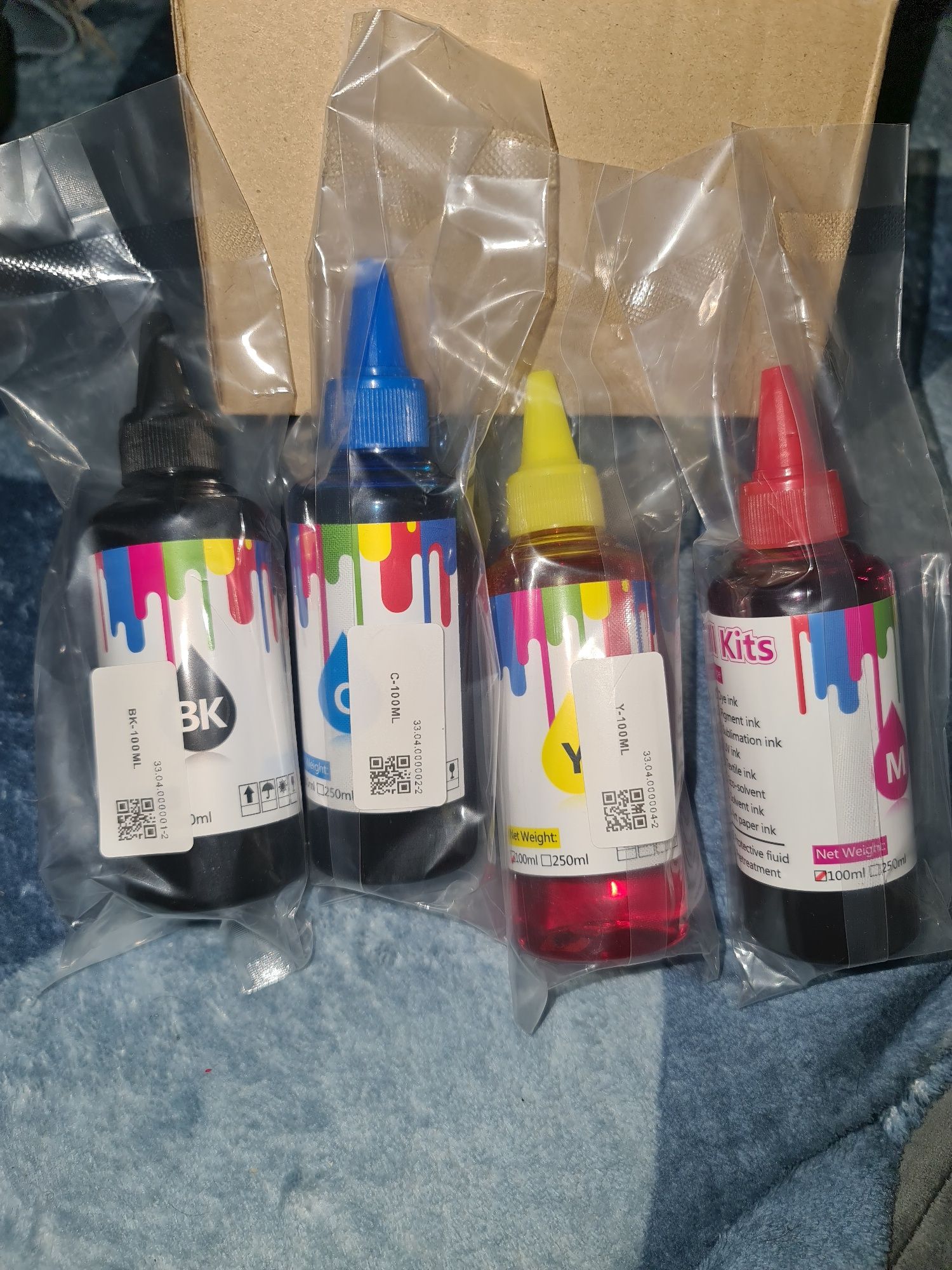 Zestaw Tusz Atrament Ink Refill Kits BK, M, Y, C - 100ml, wszystkie dr