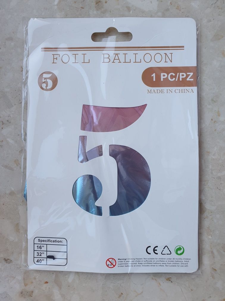 Balony na 5 urodziny dziewczynki 4 sztuki