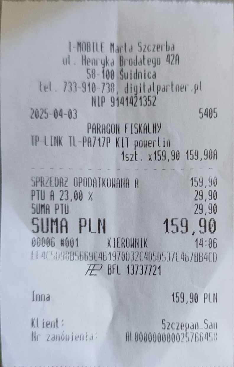Tp-link Powerline Network Extender AV1000