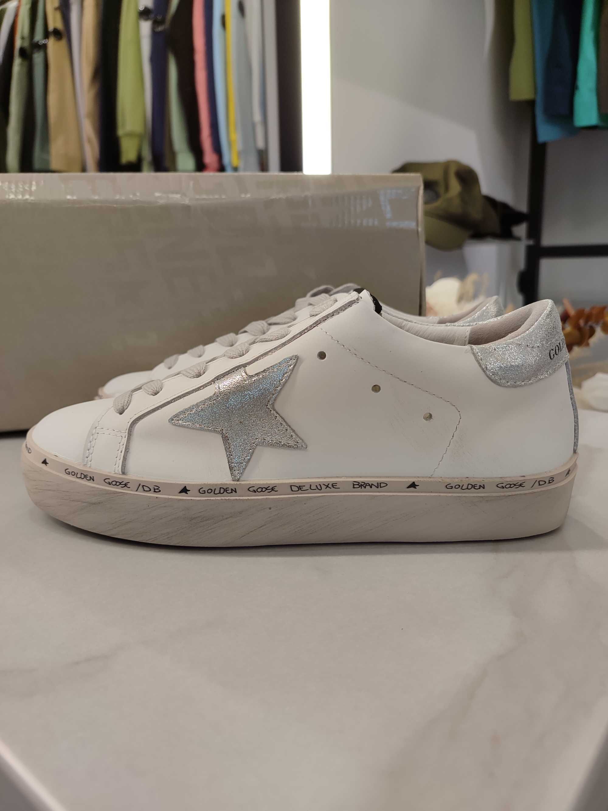 Кросівки Golden Goose Hi Star White and Silver Leather Sneakers
