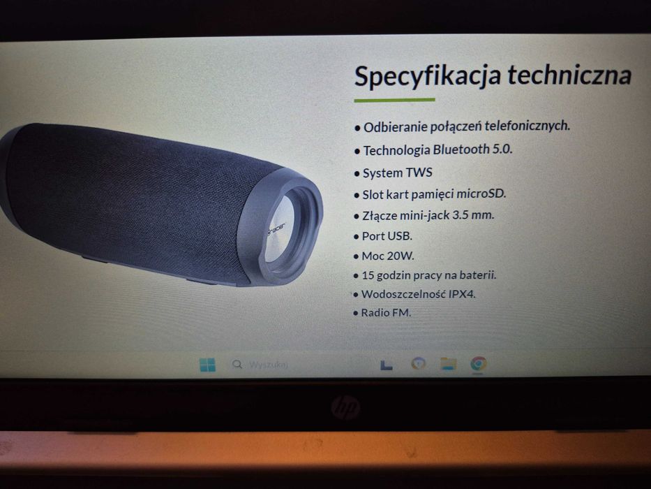 Głośnik Bluetooth Tracer Music Tube Tw Radio  20 W