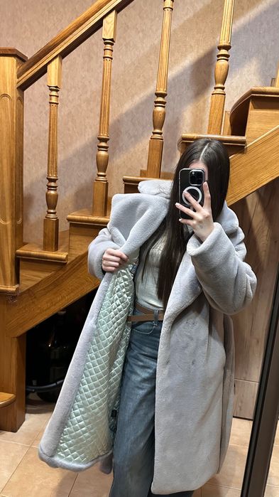 Шуба з високоякісного еко-хутра кролика