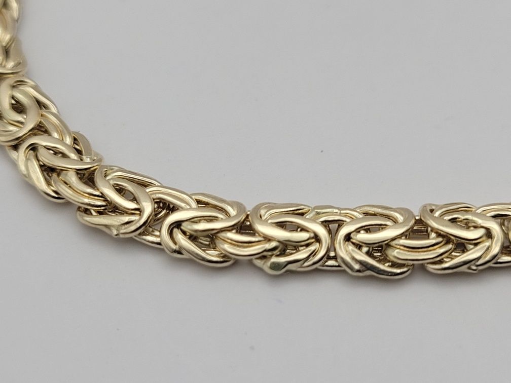 Nowa Złota bransoletka złoto próby 585, splot królewski płaski 17.5 cm