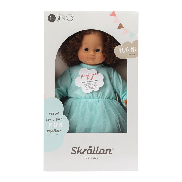 Duża lalka interaktywna Lillan brunetka odgrywanie ról Skrallan