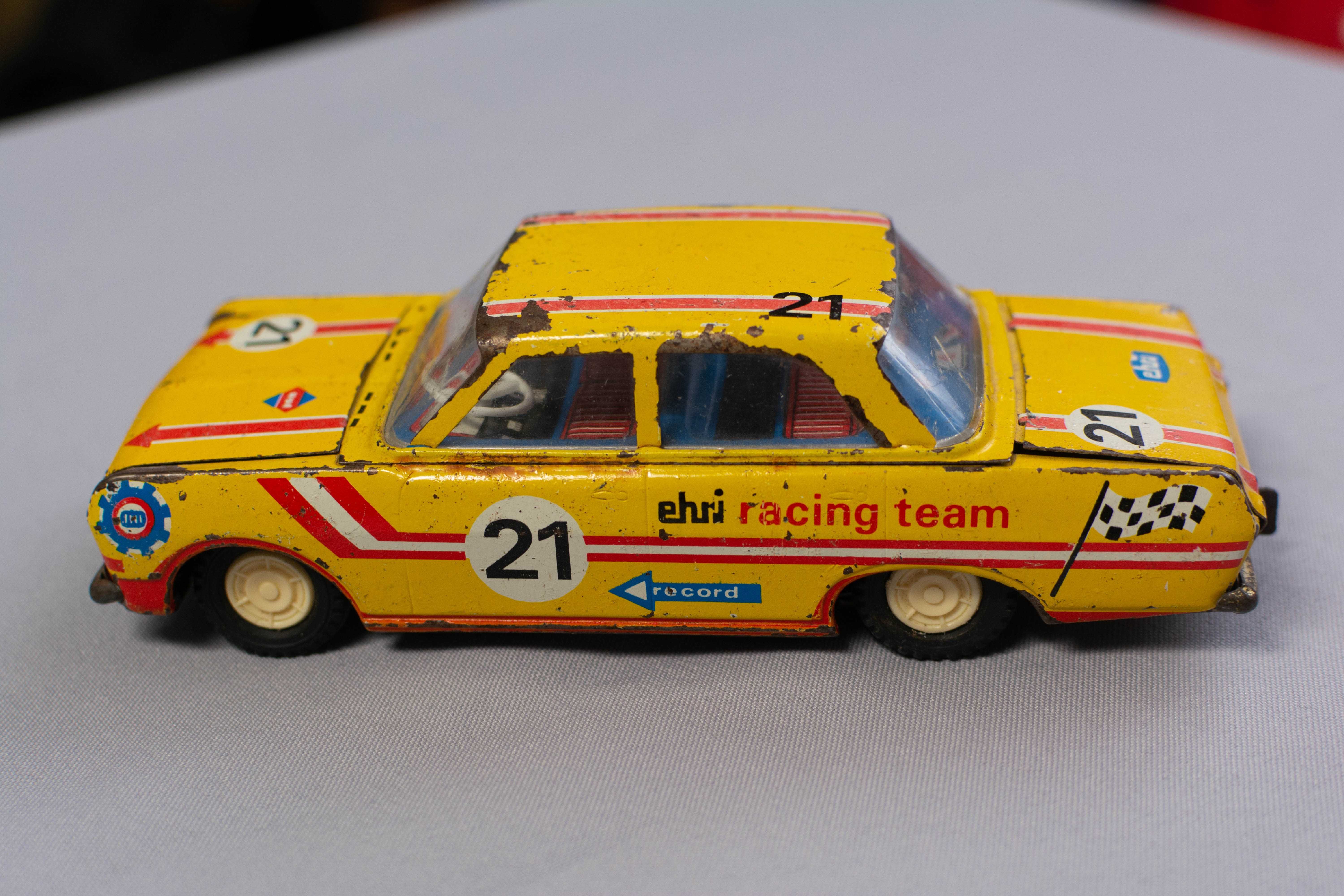 Friction Tin Toy Car OPEL Rekord Rally Racing team 1965 EHRI  Germany