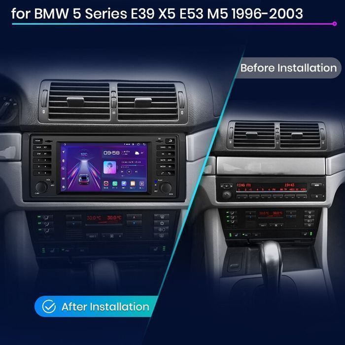 Radio Android CarPlay BMW 5 E39/X5 E53/M5 1996–2006