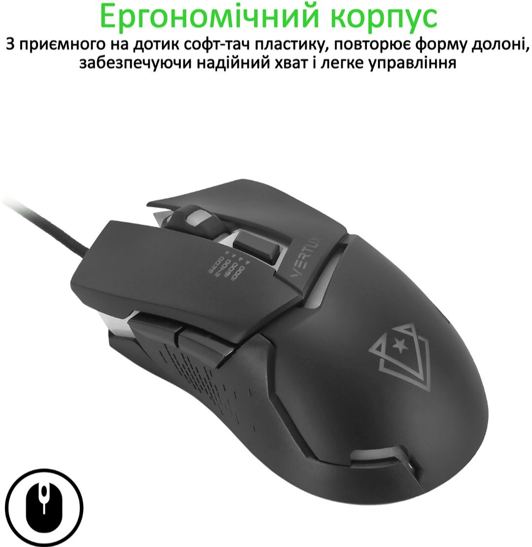 Ігрова миша Vertux Dominator/ Ігрова мишка Vertux Dominator
