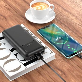 Borofone Power Bank 20000mAh BJ16A Cube - 2xUSB - czarny