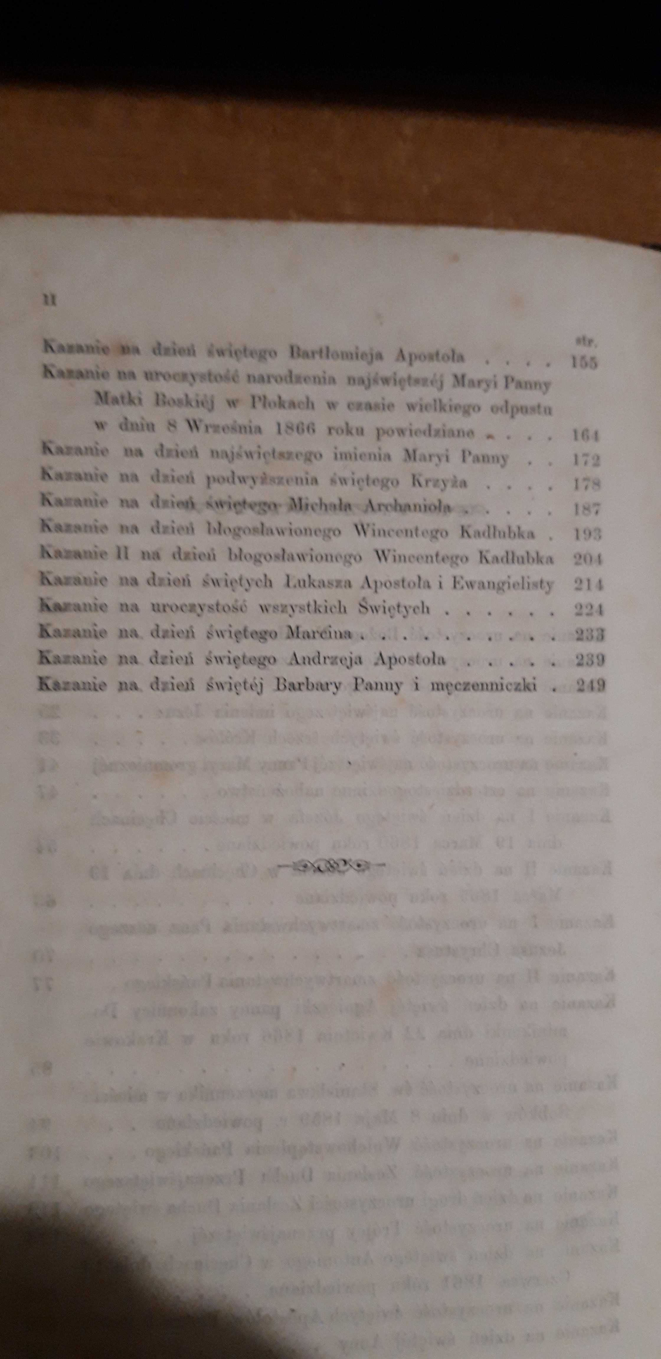 KAZANIA  PRZYGODNE -Ks. W. Szyjewski -Kraków 1868 opr.