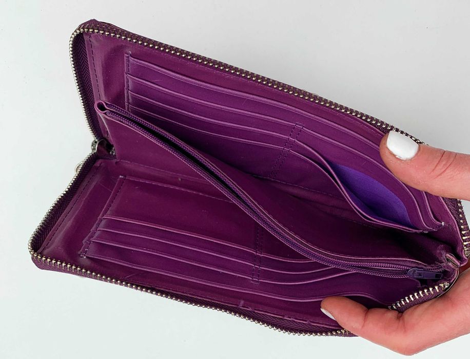 Portfel Bordowy Louis Vuitton Kopertówka Bordo Logowany LV