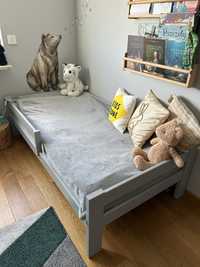 Łóżko drewniane szare 180x90 wymiar materaca Pawełek Stolarnia Wróbel