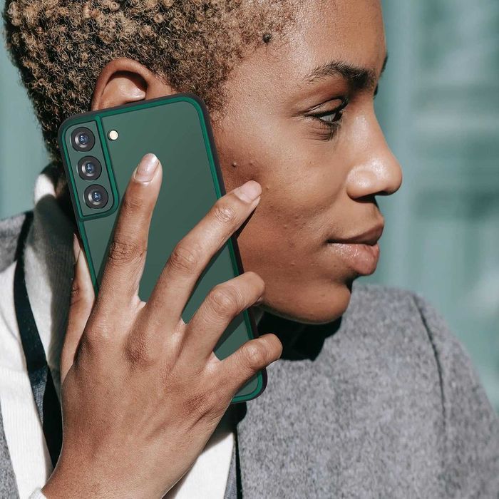 MATEPROX etui do Samsung Galaxy S22 pancerne przeźroczyste zielone