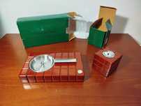 Conjunto de Cinzeiro de Charuto +Isqueiro de Mesa Vintage-Carven Paris