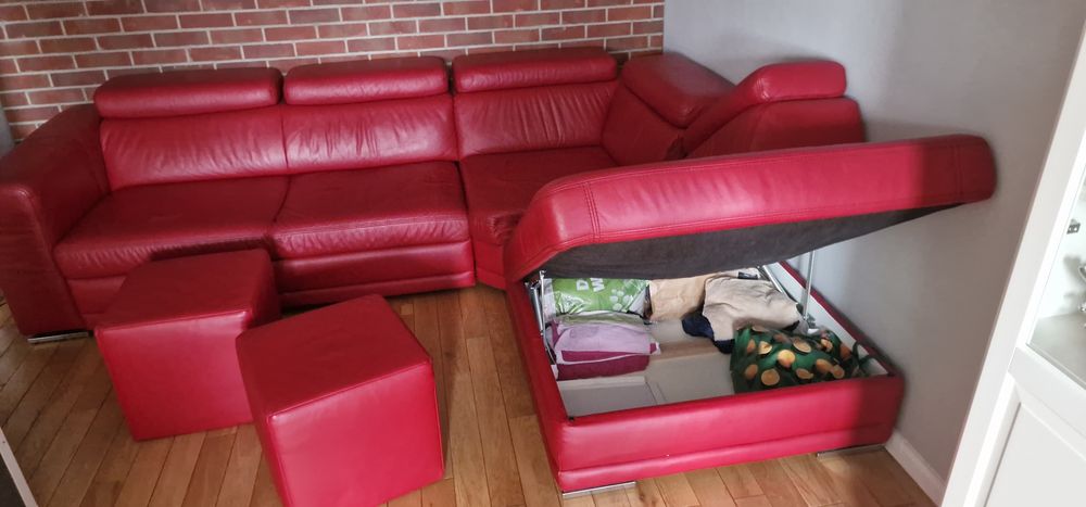 ETAP SOFA - piękny naroznik skorzany w kolorze czerwonym
