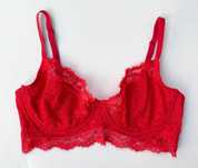 Biustonosz 85D Czerwony Koronkowy H&M koronka Stanik Miękki