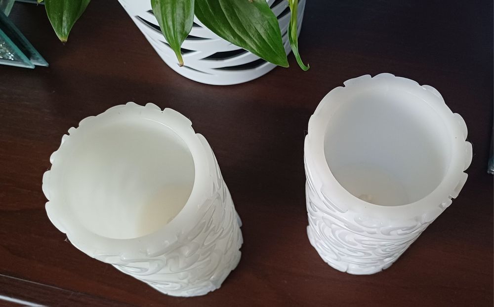 Świeca dekoracyjna Led woskowa  biała 18cm