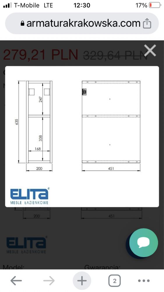 Szafka modułowa Elita 167619