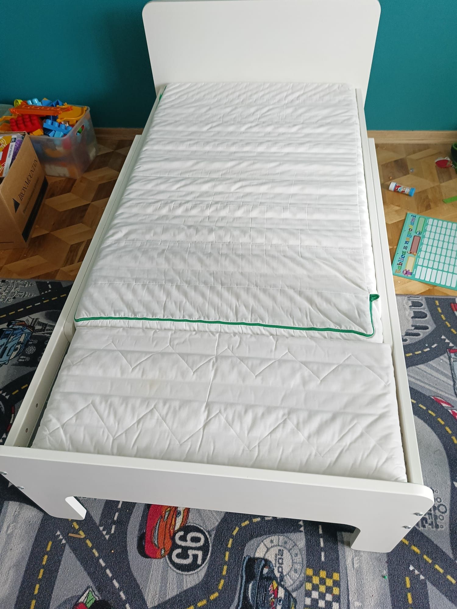 IKEA SLAKT Rozsuwane łòżko dla dziecka z dnem z listew 90x135/170/200