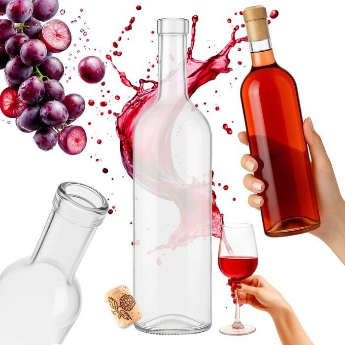 15x butelka BORDEAUX 750 ml biała na wino z korkiem