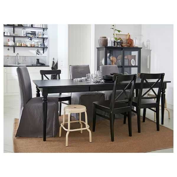 INGATORP Stół rozkładany Ikea czarny 155/215x87 nowy w kartonach