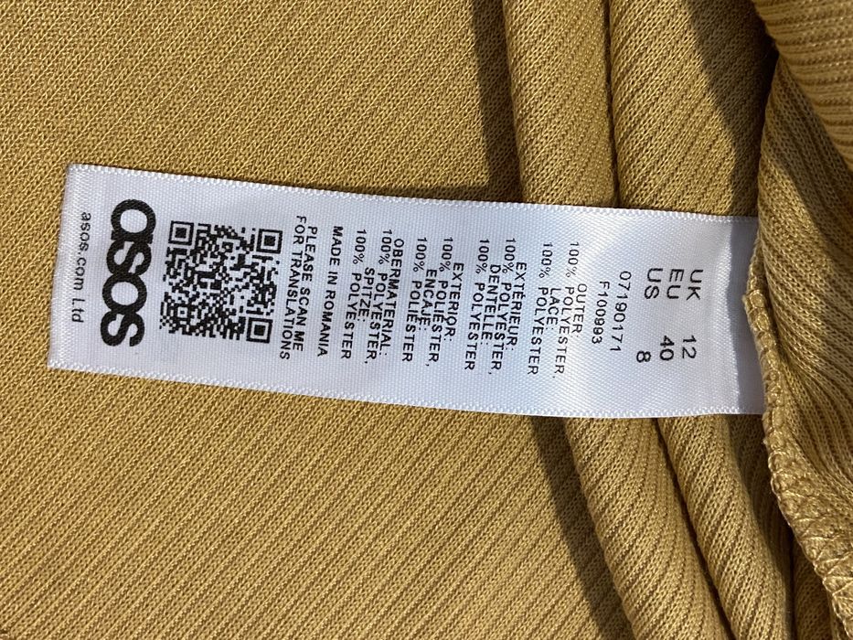 Asos 40 L kombinezon damski lato dzianina krótkie spodnie rękaw nowy