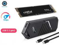 Dysk zewnętrzny SSD 1TB M.2 USB-C 3.2 1GB/s / obudowa + dysk Crucial