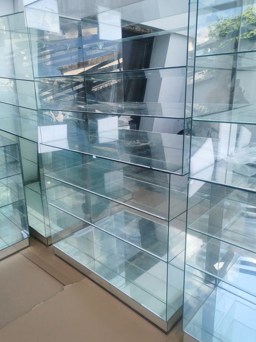 Regały szklane 10szt z lustrem