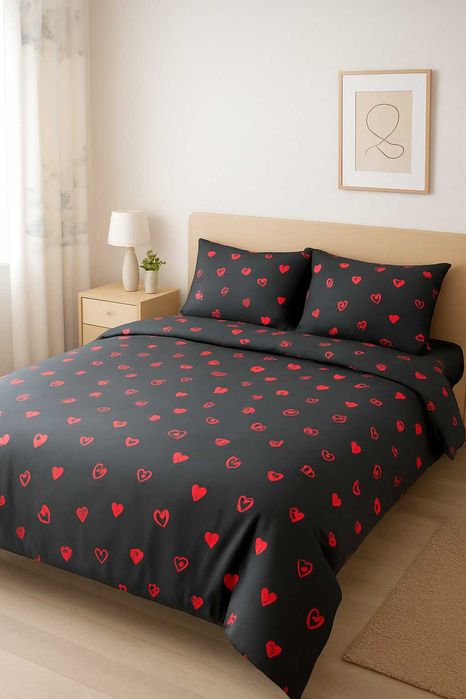 Постіль подарункова, простирадло на резинці, двоспалка, 100% бавовна.