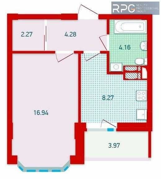 Продаж 1-к квартири в ЖК Чарівне місто, 40 м², метро Червоний хутір