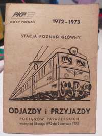 Kieszonkowy rozkład jazdy Poznań Gł. 1972-73