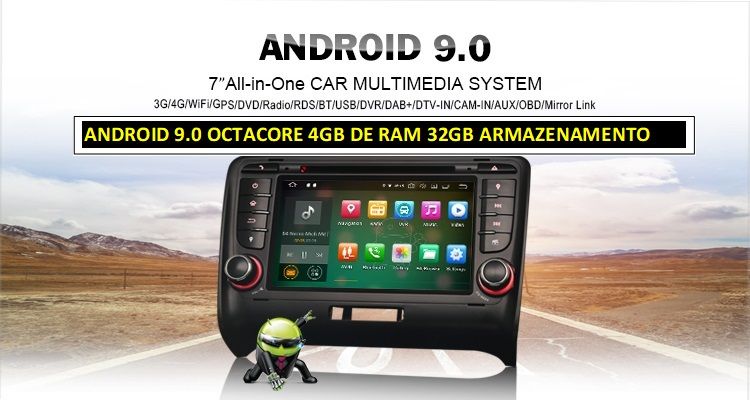 Auto-rádio 2 din android 13 para AUDI TT MK2 2006/2014