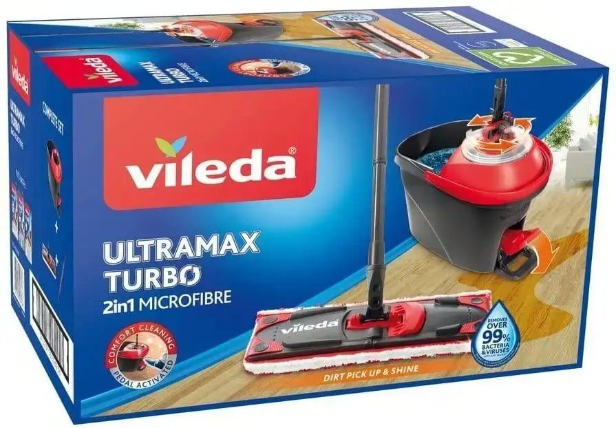 Набір для прибирання Vileda Ultramax Turbo швабра та відро з віджимом