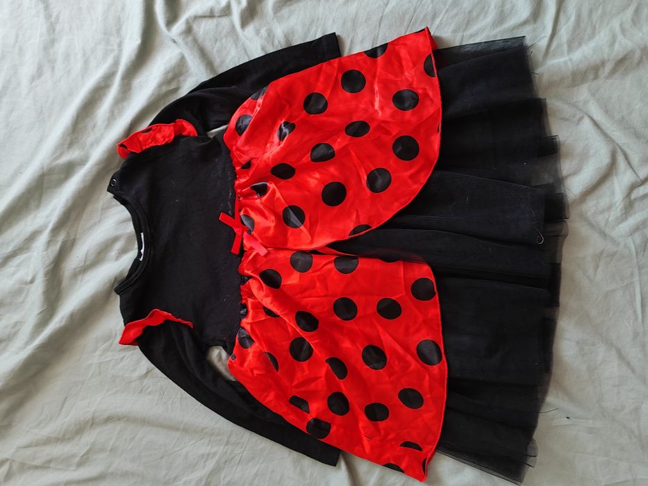 Zestaw ubranek na jesień 98 i 104, strój biedronki i kurtka