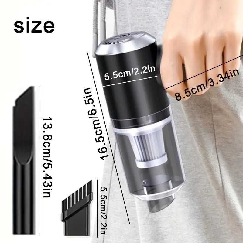 Mini-aspirador de mão, a vácuo, alta sucção. Carregamento USB. Novo