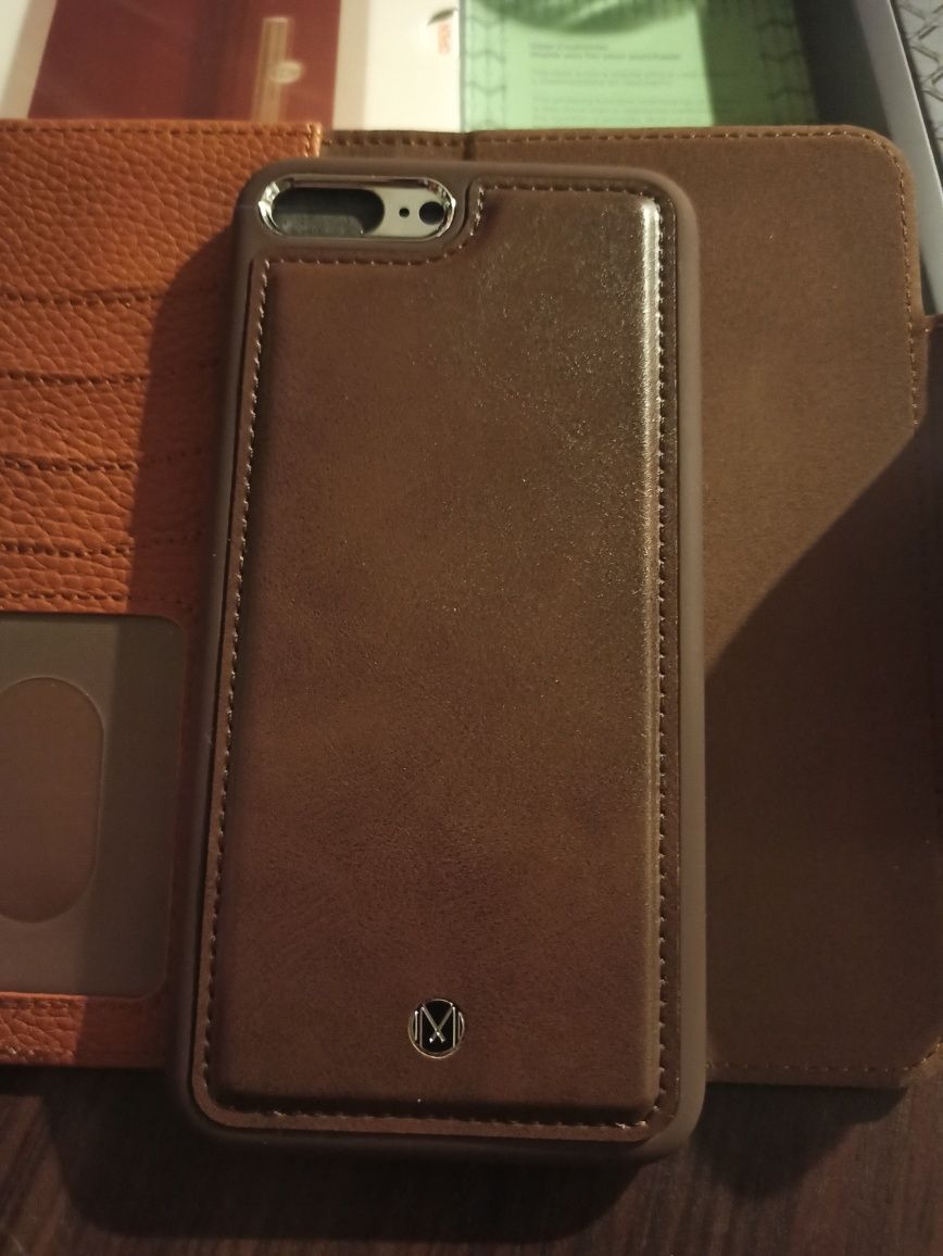Etui i portfel na iPhone'a 7/8 Plus w kolorze jasnobrązowym