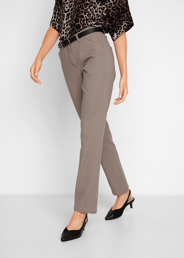 B.P.C proste spodnie damskie taupe r.36