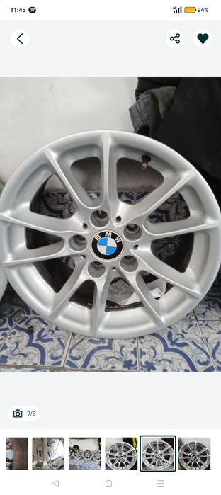 4 jantes 16"originais BMW com centros e válvulas impecáveis s/ empenos