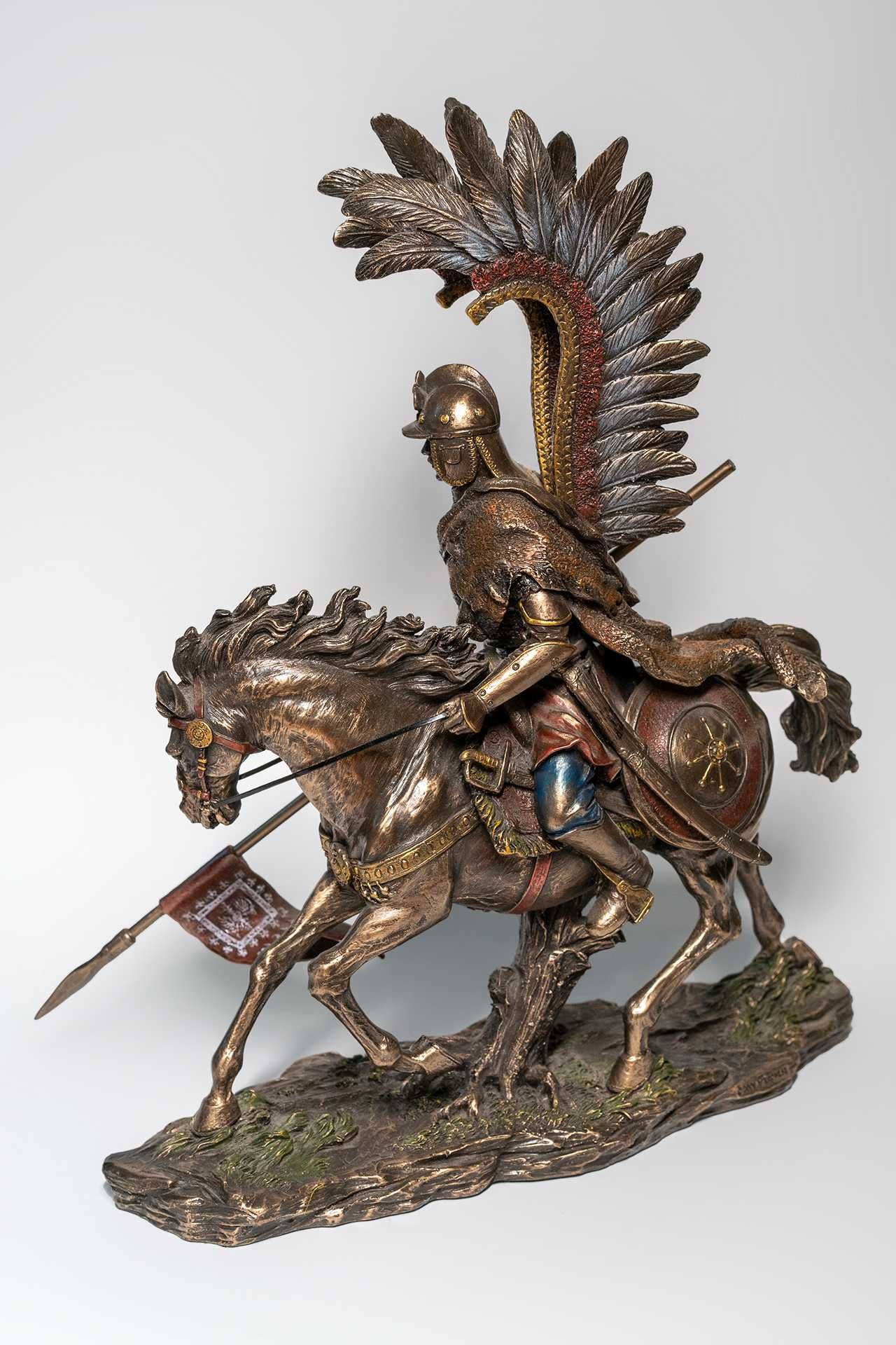 Figurka Husarz Veronese Husaria antyk kolekcja koń żywica prezent