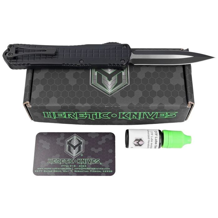 Nóż automatyczny OTF Heretic Manticore X D/E Black Frag Aluminium,