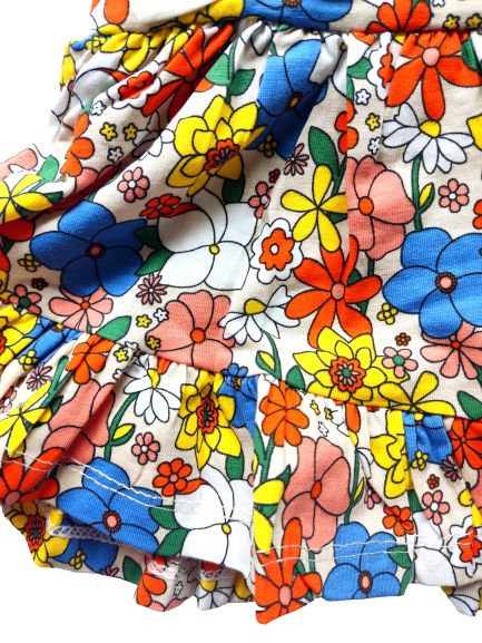 Letnia spódniczka w kolorowe kwiaty z bluzeczką 80