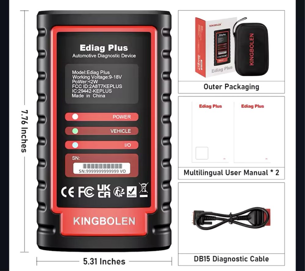 Kingbolen Ediag Plus/Thinkdiag2 - мультимарочный автосканер