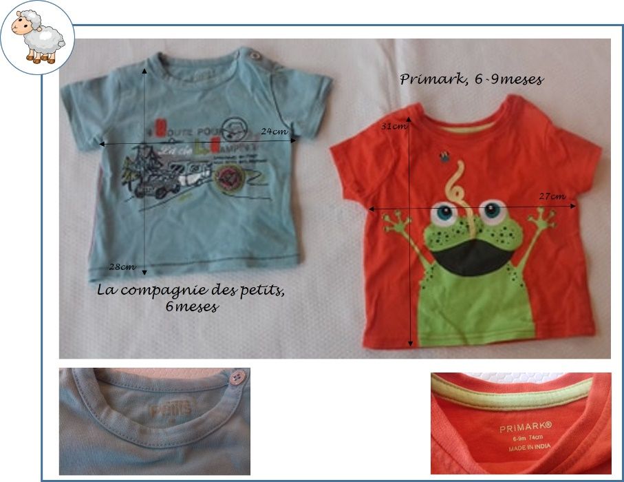 0-12Meses Menino Primavera/Verão:  t-shirts e conjuntos