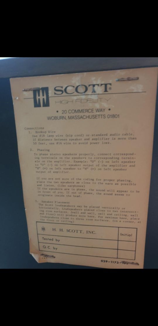 Scott s177 pojedyncza kolumna,vintage