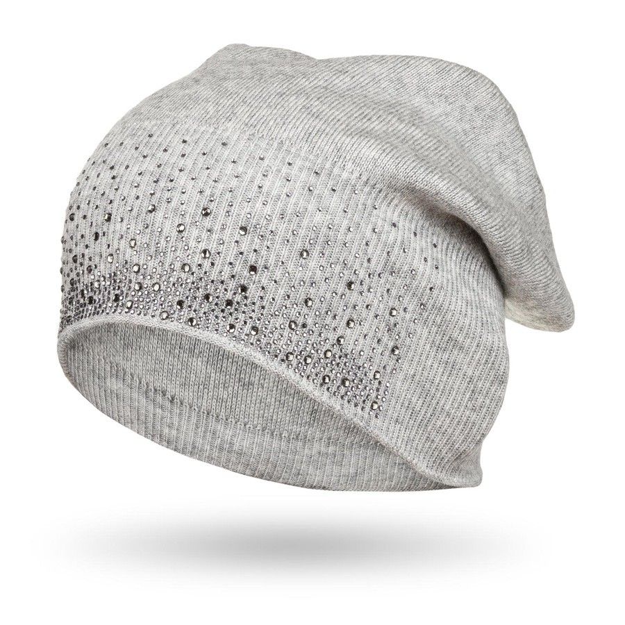 ciepła czapka beanie z błyszczącymi kryształkami - peterson