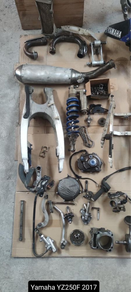 Części cross Yamaha yzf 250 z 2017rok, lagi/gaźnik/sprzęgło/skrzynia/