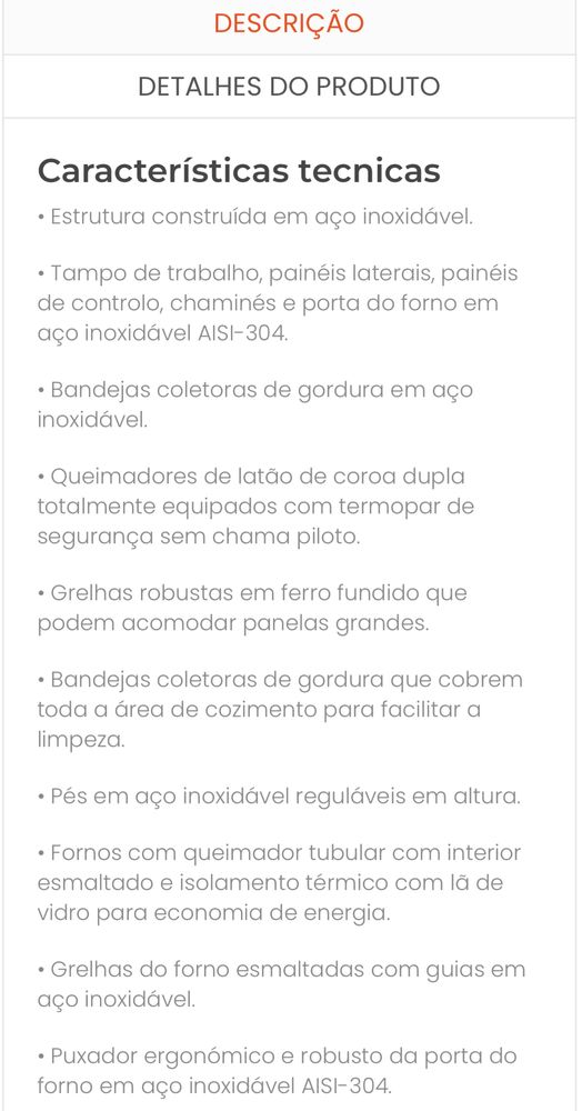 Fogão industrial Junex com 6 Queimadores e forno Xl