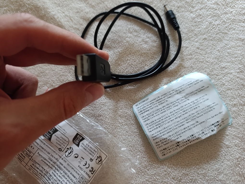 Переходник кабель 12V-5V usb-dc для роутера павербанка