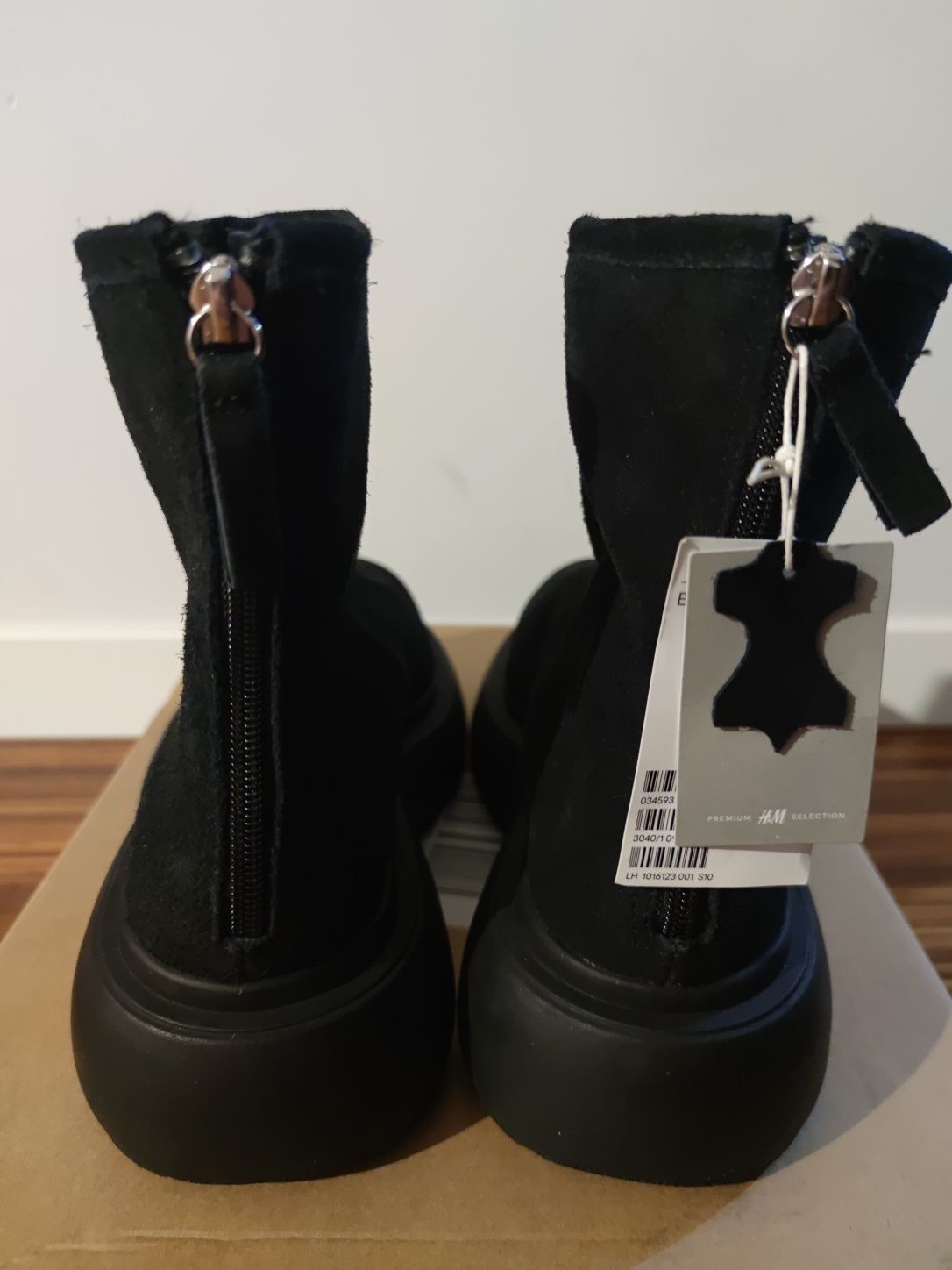 Ocieplane zamszowe (real suede) buty H&M Premium Selection. TANIEJ!!!