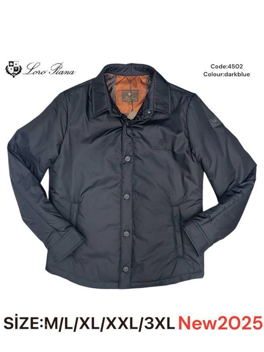 КИЇВ Чоловіча куртка Loro Piana M,L,XL,3XL,2XL утеплена чорна/синя